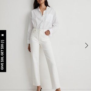 Madewell Perfect Vintage Straight Leg jean in Tile White: Patch Pocket Edition